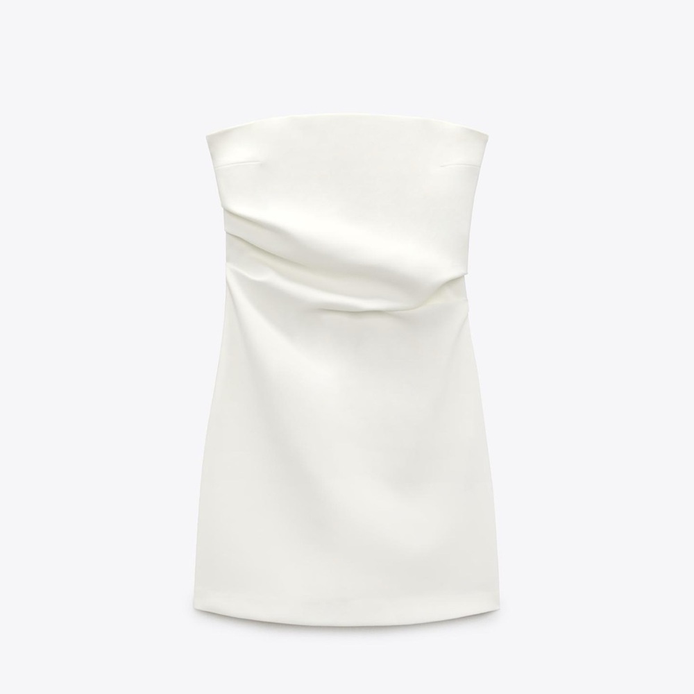 Zara White Strapless Dress